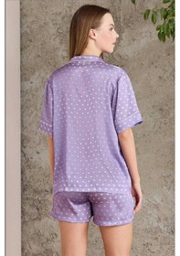 Resim Pierre Cardin 1225 Kadın Empirme Saten 3'lü Şort Takım-violet Viola 