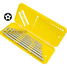 Resim Titi 6478 Uzun Tip Delikli Torx L Allen Anahtar Takımı 9 Parça 