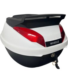 Resim WHEELIE XT63-W 42 Litre Motosiklet Arka Çanta Beyaz Su Geçirmez ABS Top Case Bagaj Üniversal 