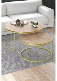 Resim Orta Sehpa Ikili Lüx Specıal Gold Ceviz 