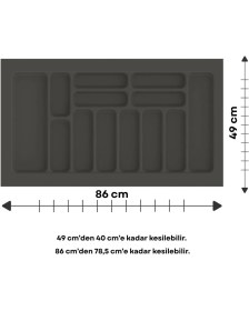 Resim Koçsan Çekmece Içi Kaşıklık, Düzenleyici, Organizatör 86 cm x 49 Cm-Antrasit 