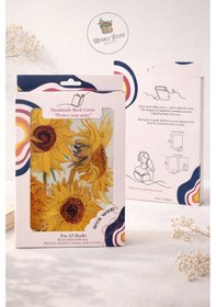 Resim Kitap Kılıfı Ve Metal Kitap Ayracı Seti Van Gogh Ayçiçekleri 