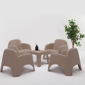 Resim Şile Pratik Bahçe, Balkon Oturma Grubu 1+1+1+1+s - Cappucino Cappuccino 