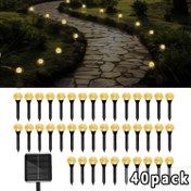Resim 40/20/10 LED Güneş Bahçe Kristal Işıkları, Güneş Paneli, Gündüz Otomatik Kapanma ve Gece Otomatik Açma, 8 Aydınlatma Modu | Yaz, Kamp, Noel, Düğünler, Partiler, Doğum Günü Çim Dekorasyonu Yolu Işıkları için Uygun 