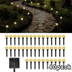 Resim 40/20/10 LED Güneş Bahçe Kristal Işıkları, Güneş Paneli, Gündüz Otomatik Kapanma ve Gece Otomatik Açma, 8 Aydınlatma Modu | Yaz, Kamp, Noel, Düğünler, Partiler, Doğum Günü Çim Dekorasyonu Yolu Işıkları için Uygun 