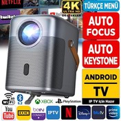 Resim H300A Android TV 4K Projeksiyon Cihazı+Auto Focus+Auto Keystone 6G Wi-Fi+5.2 Bluetooth 240" Yansıtma+HiFi Dolby Ses Sistemi Vankyo