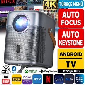 Resim H300A Android TV 4K Projeksiyon Cihazı+Auto Focus+Auto Keystone 6G Wi-Fi+5.2 Bluetooth 240" Yansıtma+HiFi Dolby Ses Sistemi 