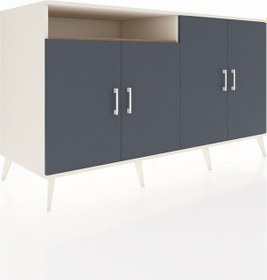 Resim Kronos Konsol 4 Raflı 4 Kapaklı 176x59x99 Aytaşı-antrasit/çam Antrasıt/atlas Çam - Aytası 