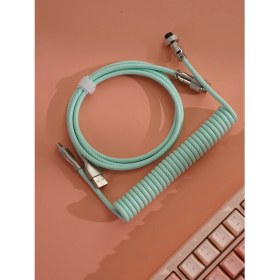 Resim Leaven Mekanik Klavyeler Ile Uyumlu Coiled Cable- Örgülü Sarmal Type-C Klavye Kablosu 
