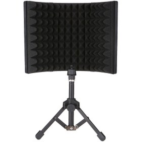 Resim Suofeng Ses Yalıtımlı Mikrofon Ekranı, Katlanabilir Portatif Stüdyo Ses Emici Panel, Ayaklı 