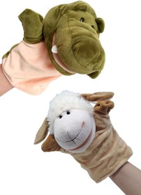 Resim Toyaş 8 Adet Eğitici ve Eğlenceli Peluş Kukla Seti Ağzı Hareket Eden El Kuklası 