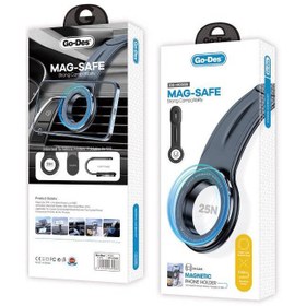 Resim Go Des GD-HD988 Magnetik M-safe Uyumlu Bükülebilen Eğimli ve Düz Zemin Araç Telefon Tutacağı - Siyah 
