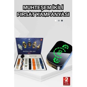 Resim İlkyaz Fashion Dokunmatik Akıllı Saat Yeni Nesil Kulaklık Kampanyası Bluetooth Bağlantılı Anc Özelliği 