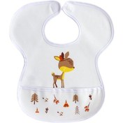 Resim Sevi Bebe Ceylan Baskılı Cırtlı Muşamba Önlük Beyaz 