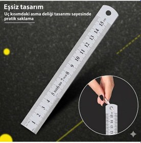 Resim Çelik Cetvel 15cm 0,7x15mm Gri 
