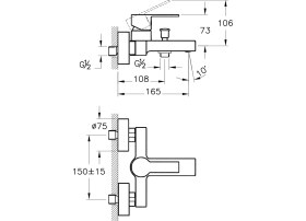 Resim Artema Flo S A41937 Banyo Bataryası, Krom 