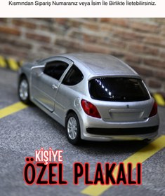 Resim bebeym peugeot 207 oyuncak araba - peugeot 207 metal araba - kişiye özel hediye - gri 