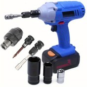Resim Darbeli anahtar adaptör seti, 1/2" kare tahrikten 1/4" altıgen şaft dönüştürücü, mekanik çalışma, aletsiz güç kaynağı, dayanıklı yapı - 1 set 