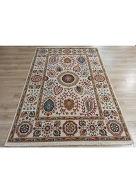 Resim Çam Halı Funky 801 Stone Yün Ve Bambu İle Özel Tezgahlarda Üretilen Otantik Desenli El Emeği Modern Uşak Halısı Krem 2 