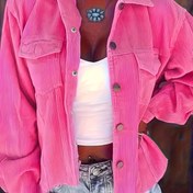 Resim Kadınlar için Şık Kadife Ceket - Göğüs Cepli Canlı Yeşil Düğmeli Tasarım, Makinede Yıkanabilir Sonbahar Kış Montu, Günlük ve Resmi Kıyafetler İçin, Zarif Dokulu Stil 