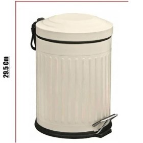 Resim Begin Power Vintage 5 Lt Yavaş Kapanır Kapaklı Ofis Mutfak Banyo Balkon Çöp Kovası Krem 