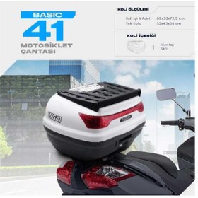 Resim Wogen 41 Litre Basic Motosiklet Çantası - Beyaz - 1405 002 Beyaz 