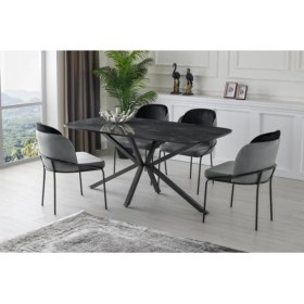 Resim Polo Çapraz High Gloss Yemek Masa Sandalye Takımı 90X160CM 