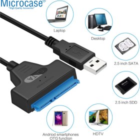 Resim Microcase USB 2.0 To 2.5 Inç Sata HDD SSD Çevirici Veri Aktarma Kurtarma Kablosu - AL2624 
