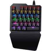 Resim Geeksen Hxsj J100 35 Tuşlu Profesyonel Tek Elle Oyun Klavyesi - Rgb Aydınlatma Ve Mekanik Tuşlar İle Pubg, Lol, Cs İçin 