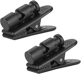 Resim Lazmin112 2 adet kulaklık kablo klipsi, siyah kulaklık kulaklık kulaklık büyük klipsli kelepçe, cep telefonu kulaklık/telsiz kulaklıklar/2-4 mm MP3 kulaklık için uygundur 