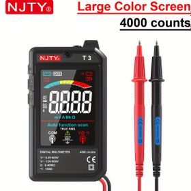 Resim NJTY T3 Gerçek RMS Akıllı Multimetre - NCV Algılama, Otomatik Aralık, USB Taşınabilir Elektrikçi Test Cihazı ile Büyük Renkli LCD Kelepçe Metre - Voltaj, Direnç, Süreklilik, Kapasitans ve Teşhis için (Profesyonel) 
