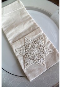 Resim 6 Adet Dekoratif Yıldız Dantelli Kaşıklık Servis Sunum 