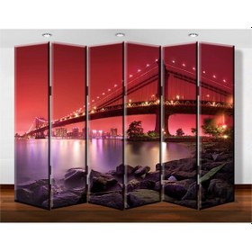 Resim Dekobul Köprü 6 Kanat Tekerlekli Kanvas Paravan 240 Cmx180 Cm Dy6Kp077 