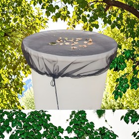 Resim Bahçe Yağmur Varilleri için Ayarlanabilir Çekme İpi Ağ Örtüleri - Siyah Yuvarlak İnce-Ağ Ekranı, Dayanıklı Polyester Karışımı, Sivrisinekler, Yapraklar ve Artıkları Önler, Çok Amaçlı Dış Mekan Depolama Aksesuarları, Yağmur Varili Ağ Örtüsü, Kutu, Dolap, Raf için Açık Hava Depolama 