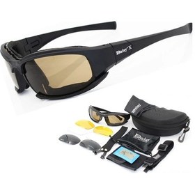 Resim Wezone X7 Daisy Polarize Taktik Gözlük - Motosiklet, Bisiklet İçin Rüzgar, Kum Ve Darbe Koruyucu Güneş Gözlüğü Çok Renkli 