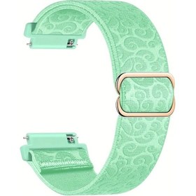 Resim Gaojunshop01 Samsung Galaxy Watch 7 6 5 4 Uyumlu 22mm Açık Yeşil Esnek Nylon Spor Kayış 