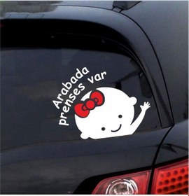 Resim Arabada Prenses Var Sticker 01456 