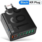 Resim Usb C Şarj Cihazı Çoklu 8 Port Tip C Yüksek Hızlı Hızlı Hızlı Şarj Pd Cep Black Kr Plug ' Beyaz 