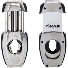 Resim Xikar Flip Dual Gümüş V & Düz Puro Makası Kesici - Tr9307 