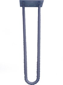 Resim Ergonomimarket Nervürlü Demirden Gümüş Yaldız Rustik Tarz U Model Has Demir Firkete Masa Sehpa Ayağı 25 Cm 