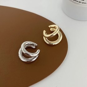 Resim Sahte Piercing Kulak Kelepçesi Çift Daire Kulak Kelepçesi Kadın Erkek Hiphop Vintage Kelepçeler Kulak Klipsleri Aksesuarları Kore Modası 