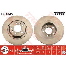 Resim TRW DF4945 FREN DİSKİ ARKA SCUDO 07- / EXPERT II 07- / JUMPY II 0 