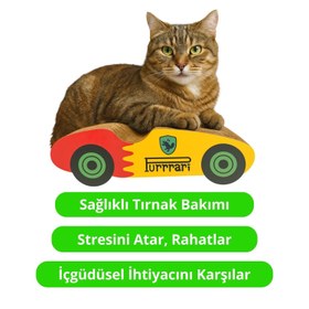 Resim Purrari Kedi Tırmalama Kartonu 30 cm – Çift Taraflı Tırmalama Tahtası, Tırnak Bakımı 