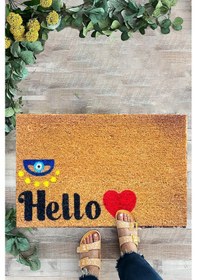 Resim Hello, Desenli Kapı Önü Paspası, İç Ve Dış Kapı Önü Paspası 