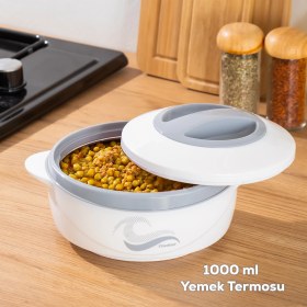 Resim Porsima 3149 Yemek Termosu - Sızdırmaz Kilitli Kapak Saklama Kabı Paslanmaz Çelik Sefertası 1000 ml 