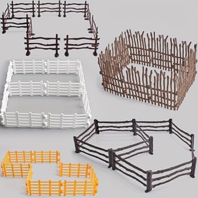 Resim Dayanıklı Plastik Minyatür Çit - Gerçekçi Rustik ve Modern Çiftlik Hayvanı Oyun Setleri, Çok Renkli Seçeneklerle Çocuklar için Rol Yapma Eğitici Bloklar 