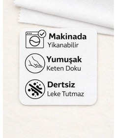 Resim Perdeyap1980 Kadife Dokulu Beyaz Renk Masa Örtüsü Beyaz 