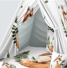 Resim instababyrooms Çocuk Oyun Çadırı Tilki, Orman Hayvanları Dijital Baskılı 