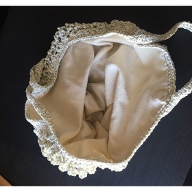 Resim boragarage Kağıt Astarlı Omuz Askılı El Örgüsü Plaj ,gündelik Omuz Çanta Handmade SİMLİ 22500 
