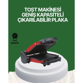 Resim Shopwave 2000 Watt Teflon Tost Makinesi – Geniş Plaka, Ayarlanabilir Isı, Kolay Temizlik 